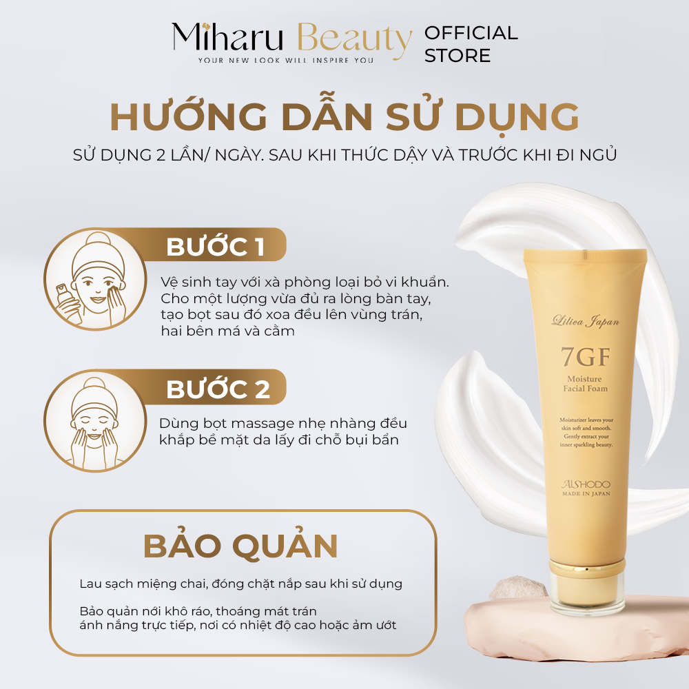 Hướng dẫn sử dụng sữa rửa mặt 7GF