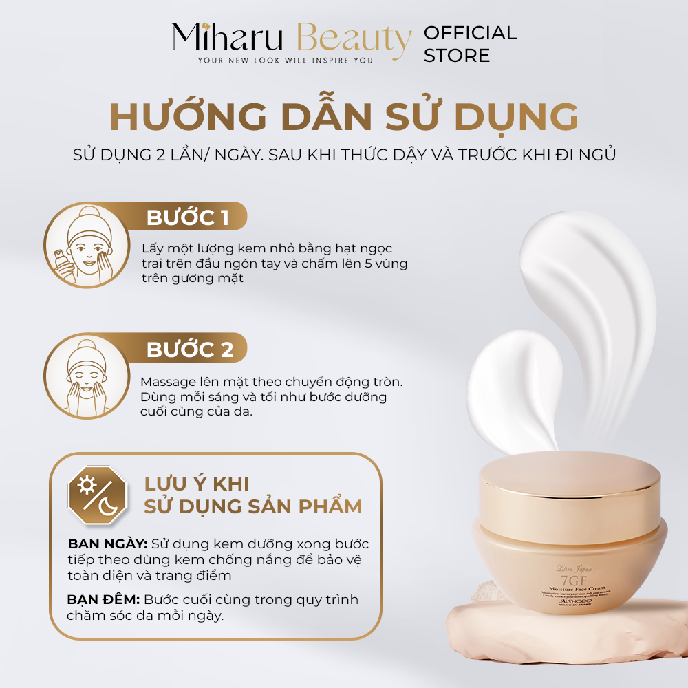 Hướng dẫn sử dụng kem dưỡng phục hồi và sáng da 7gf