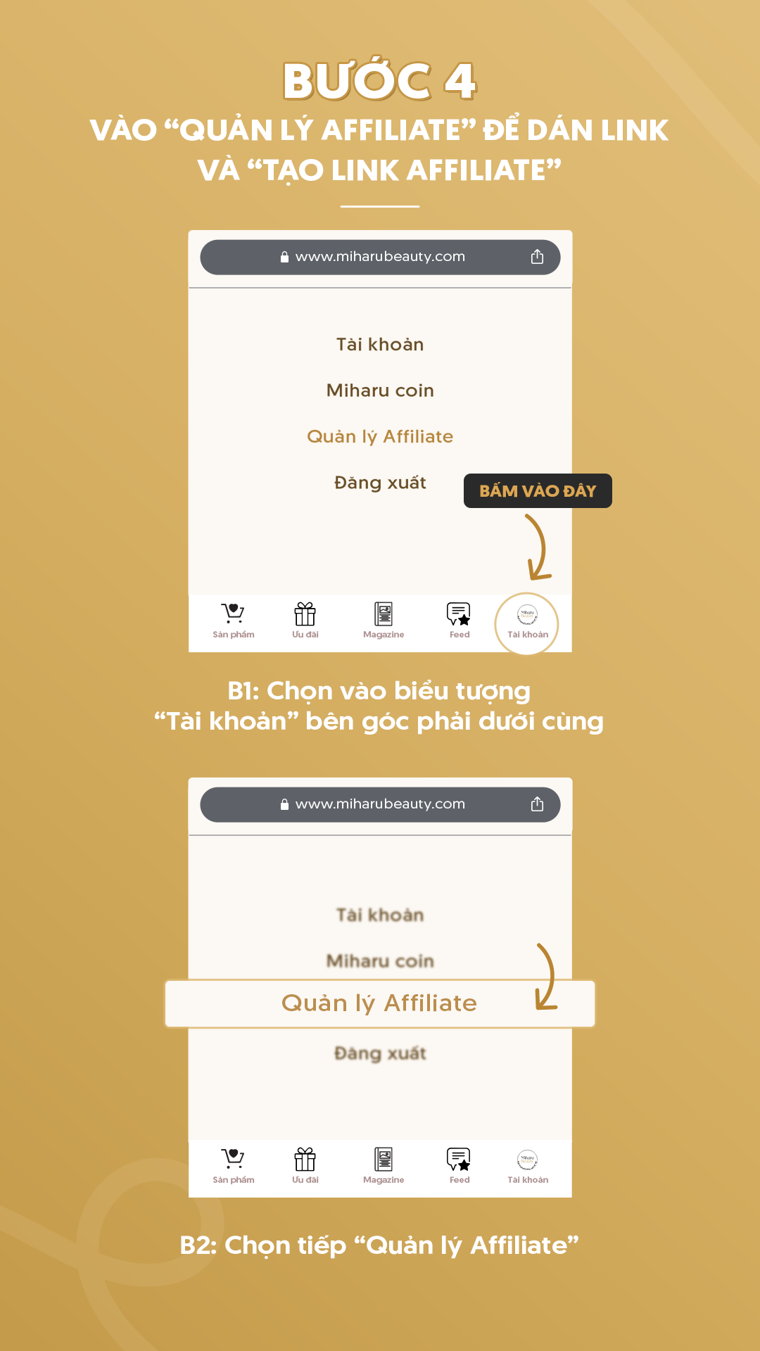 Bước 4: Dán link affiliate
