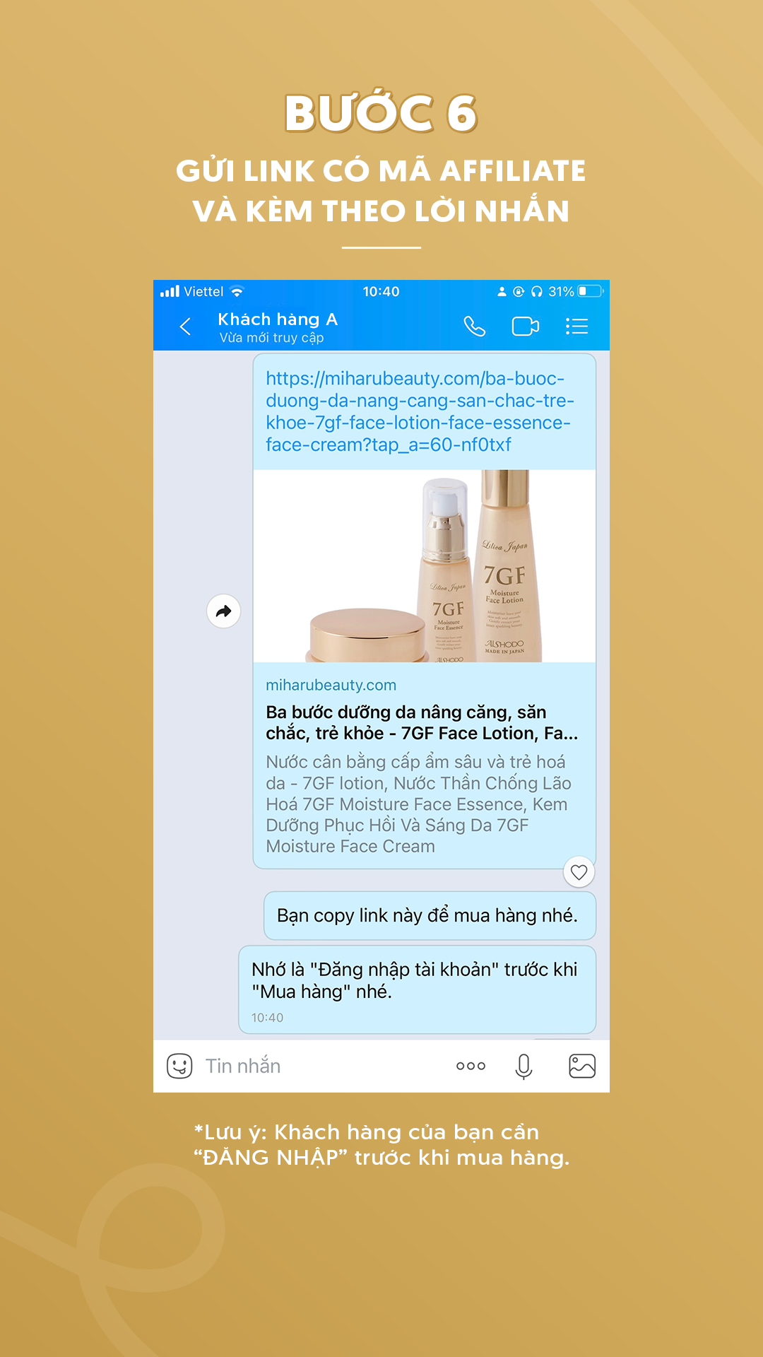 Bước 6: Gửi link cho khách