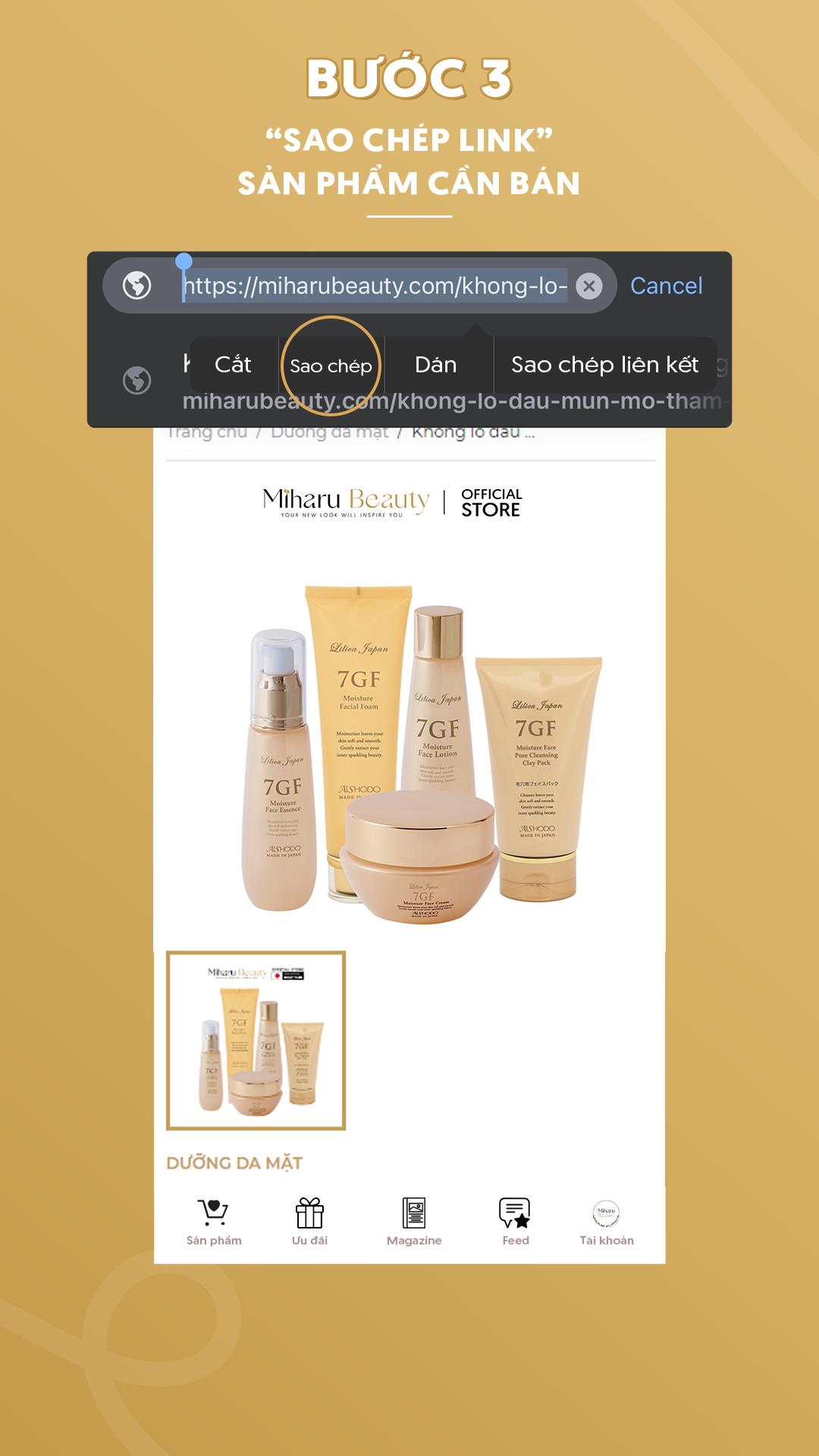 Bước 3: Sao chép link sản phẩm