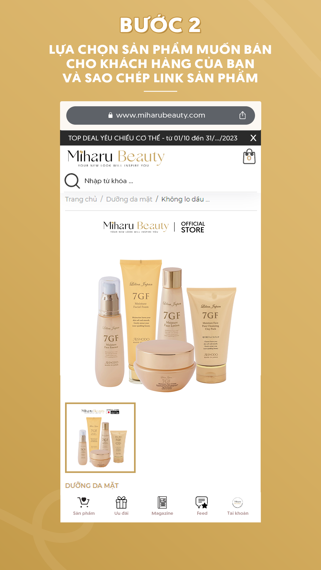 Bước 2: Lựa chọn sản phẩm