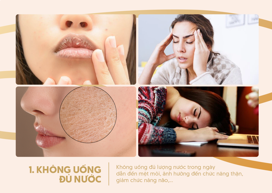 Uống ít nước – nguyên nhân khiến da dân văn phòng khô ráp, xỉn màu