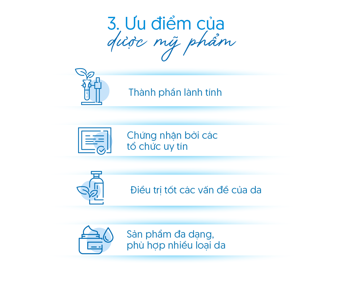 Ưu điểm của dược mỹ phẩm