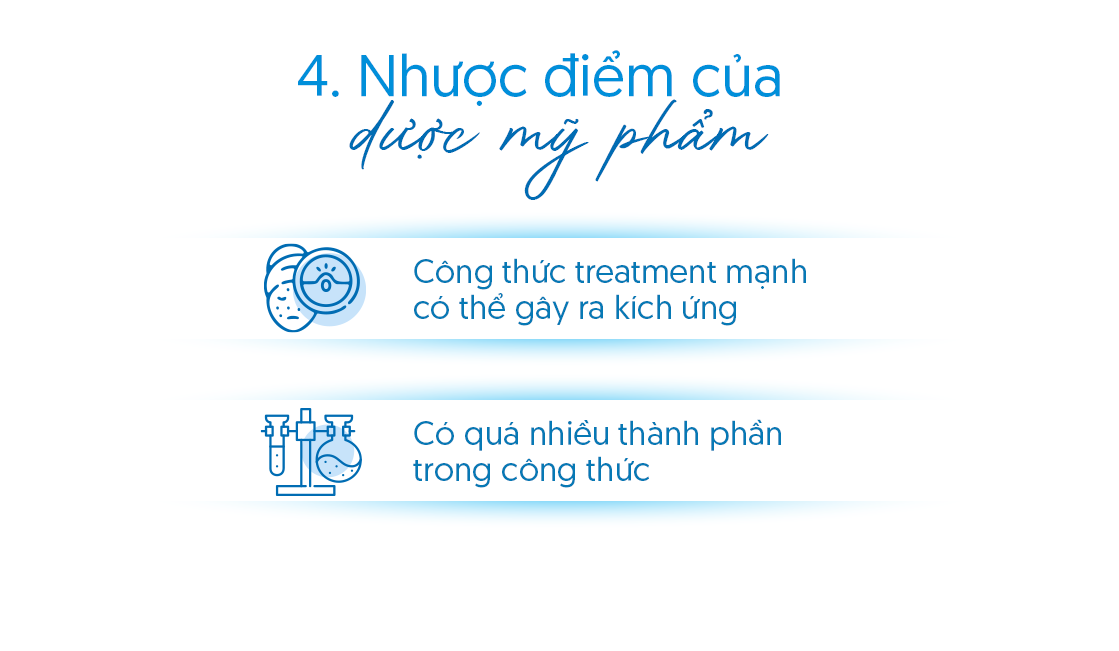Nhược điểm của dược mỹ phẩm