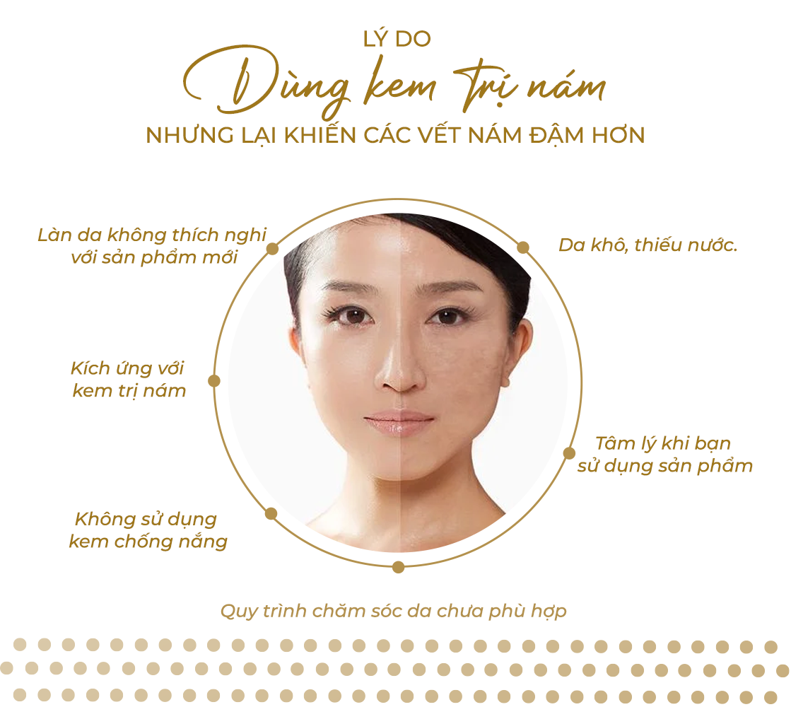 Dùng kem trị nám bị nám đậm hơn