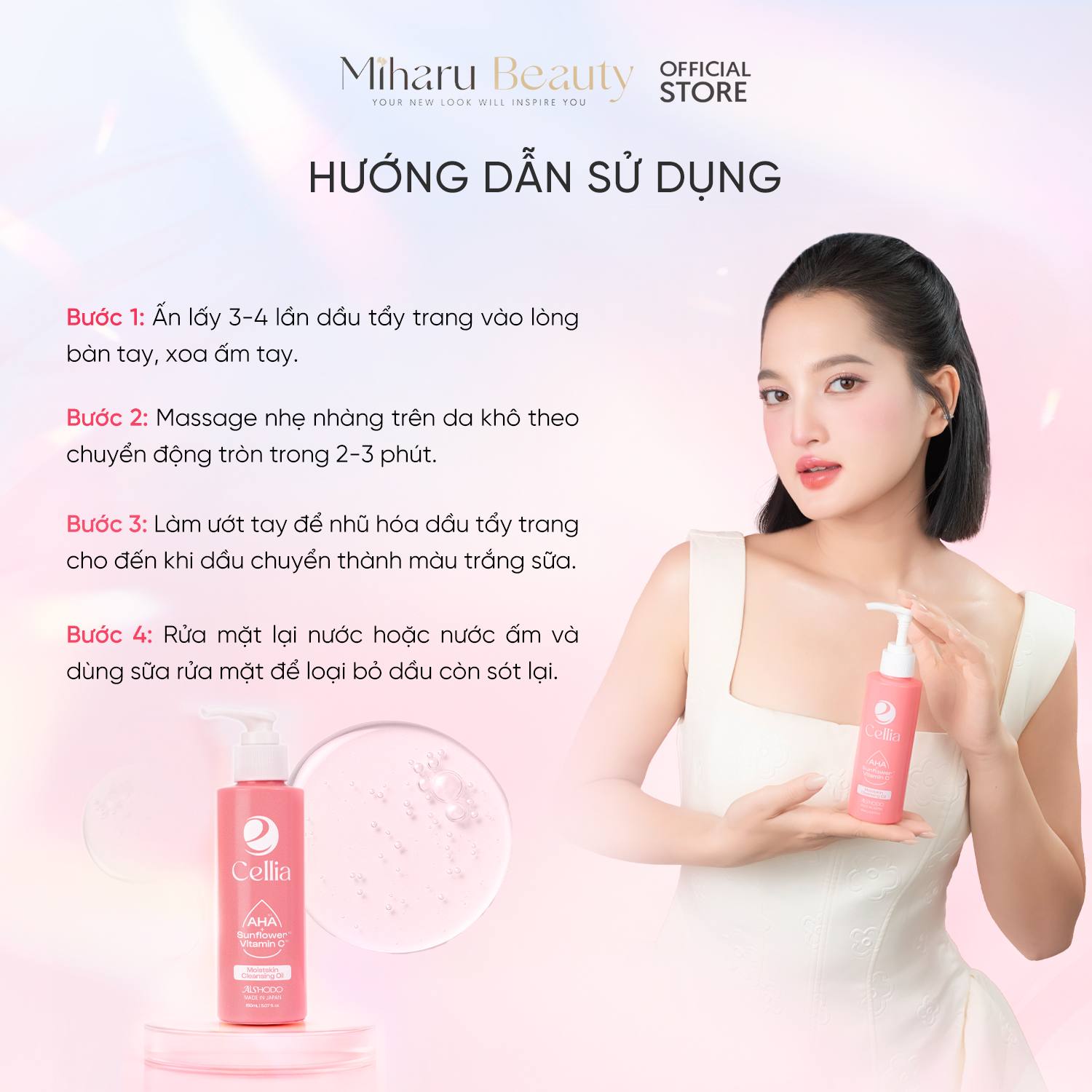 hdsd dầu tẩy trang Cellia