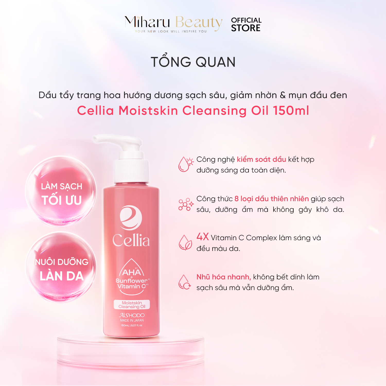 tổng quan về dầu tẩy trang Cellia