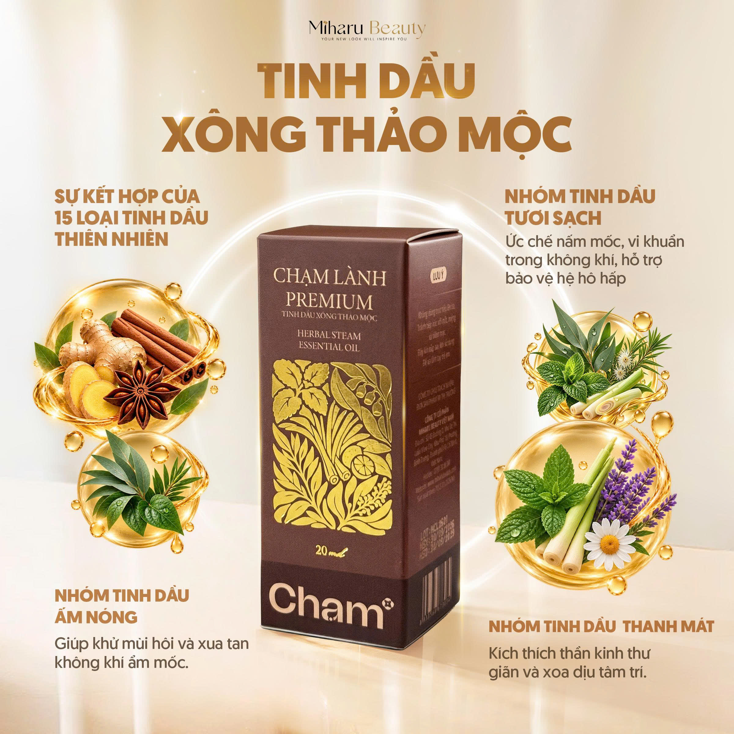 Thành phần - Chạm Lành Premium - Tinh dầu xông thảo mộc