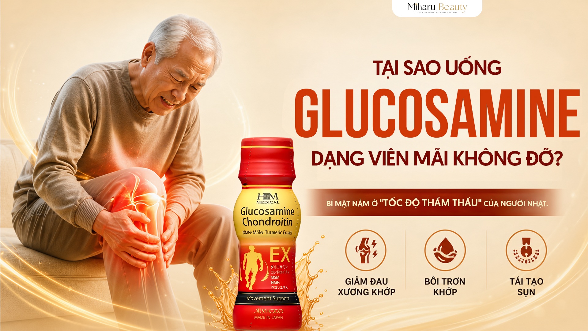 Tại sao uống Glucosamine dạng viên mãi không đỡ? Bí mật nằm ở 
