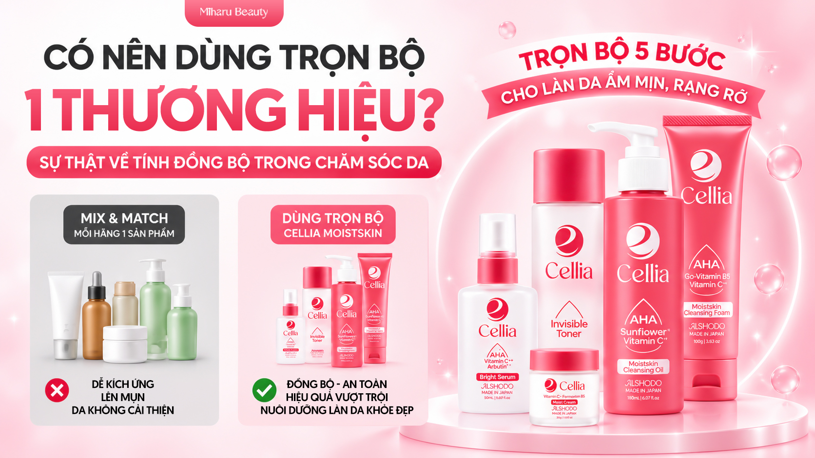 Có nên dùng trọn bộ sản phẩm của một thương hiệu? Sự thật về tính đồng bộ trong chăm sóc da.