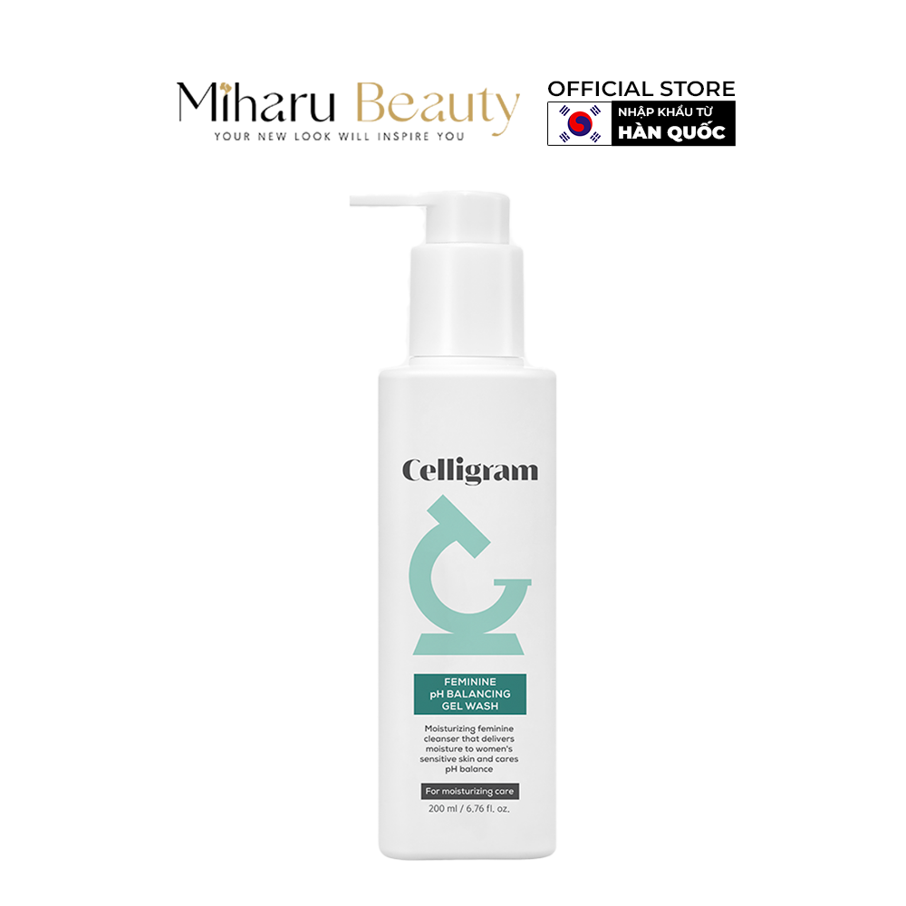 dung dịch vệ sinh phụ nữ - celligram feminine PH balancing gel wash
