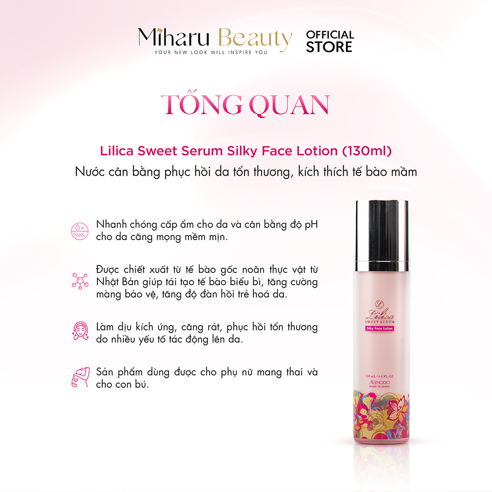 Nước cân bằng phục hồi da tổn thương, kích thích tế bào mầm - Lilica Sweet Serum Silky Face Lotion