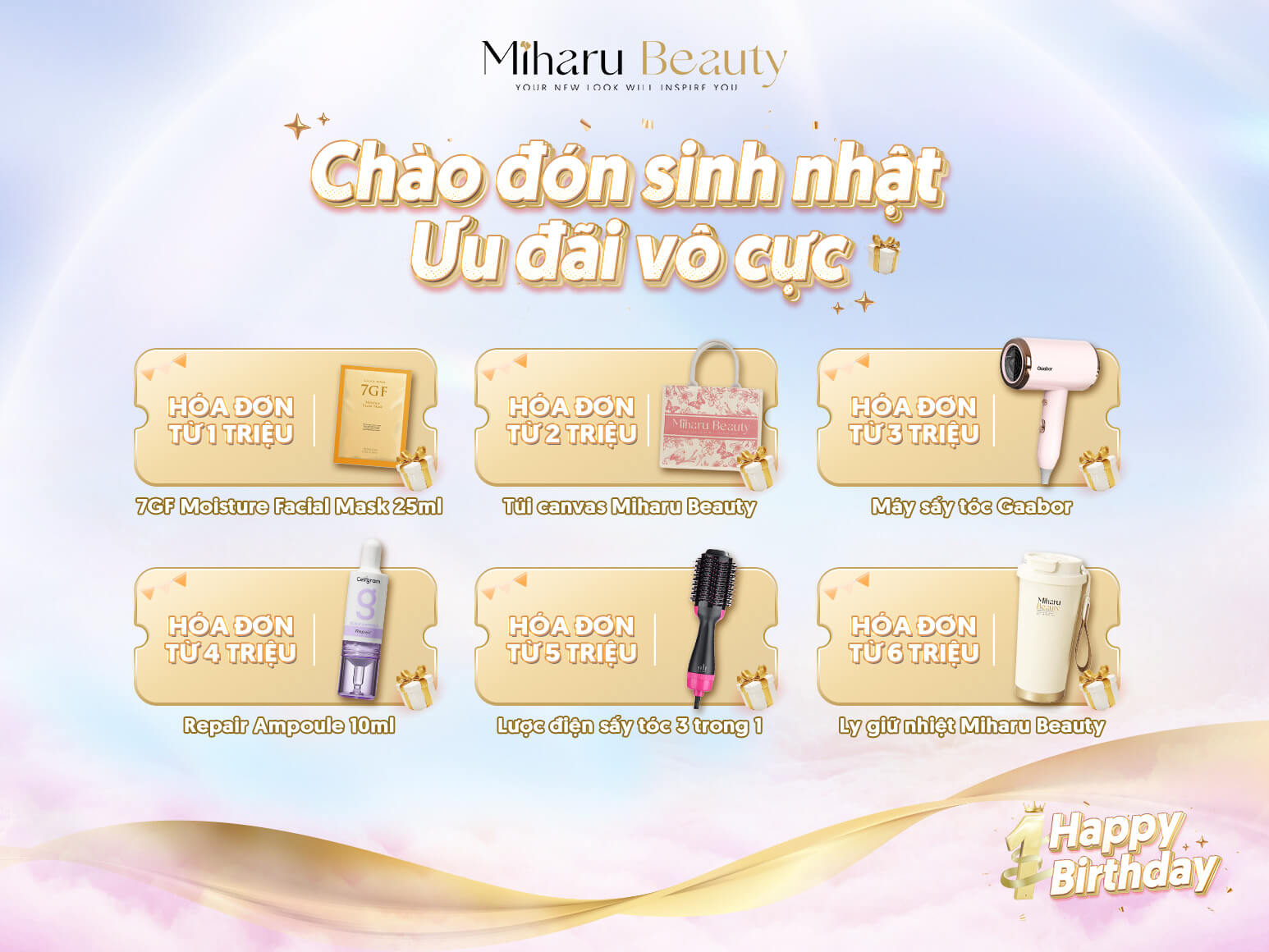 Ưu đãi mừng sinh nhật Miharu Beauty