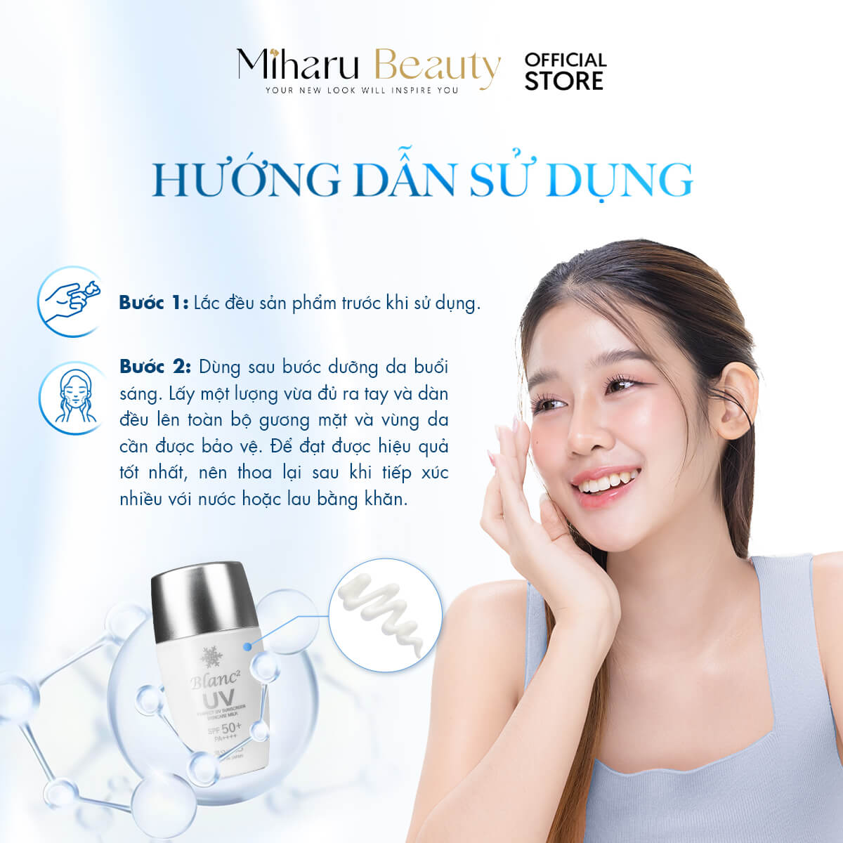 hướng dẫn sử dụng Sữa chống nắng Blanc2