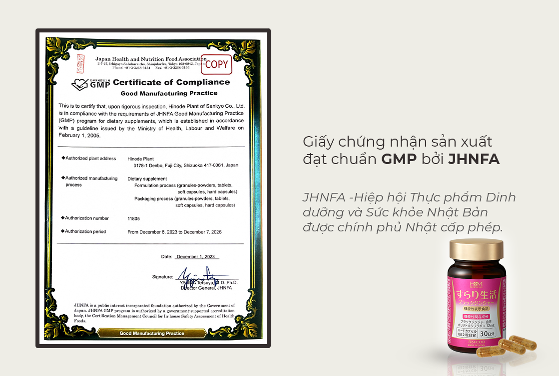 Giấy chứng nhận sản xuất đạt chuẩn GMP