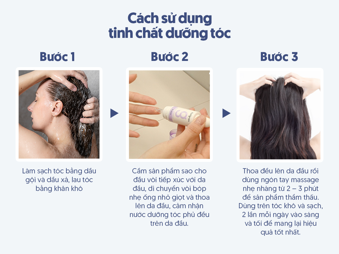 Cách sử dụng tinh chất dưỡng tóc