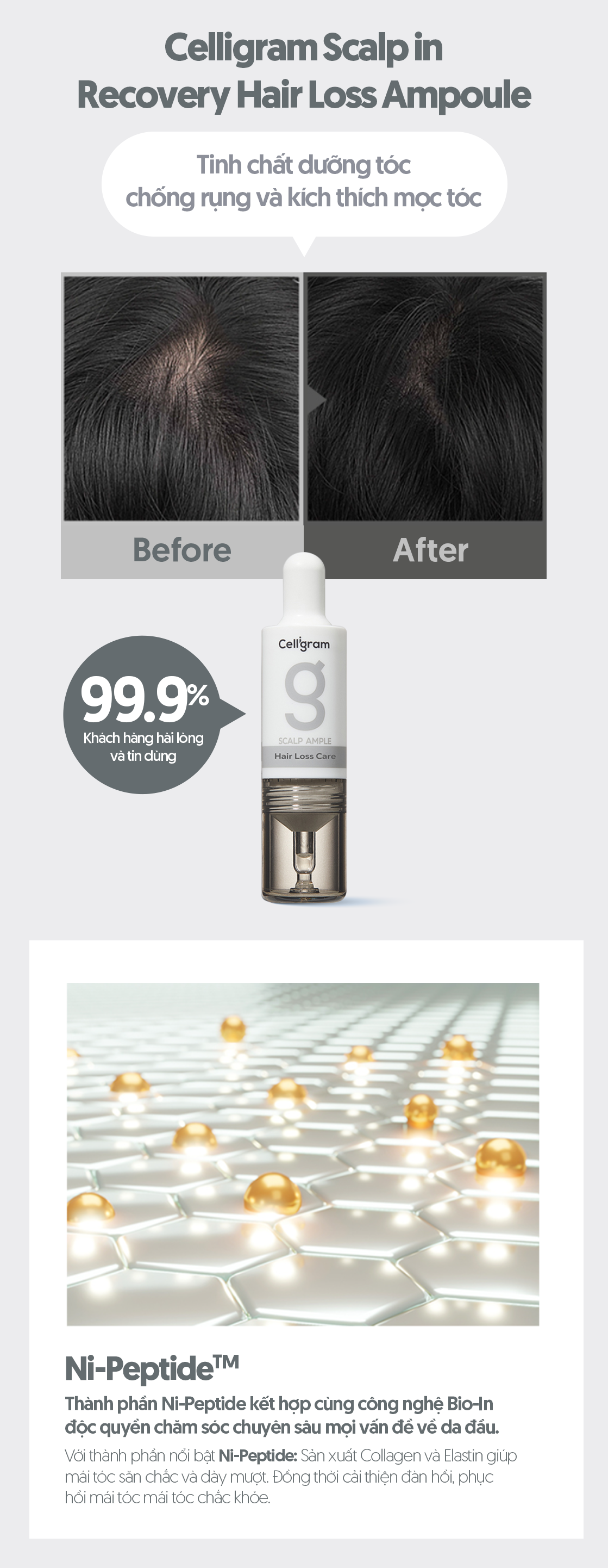 Tinh chất dưỡng tóc chống rụng và kích thích mọc tóc - Celligram Scalp in Recovery Hair Loss Ampoule