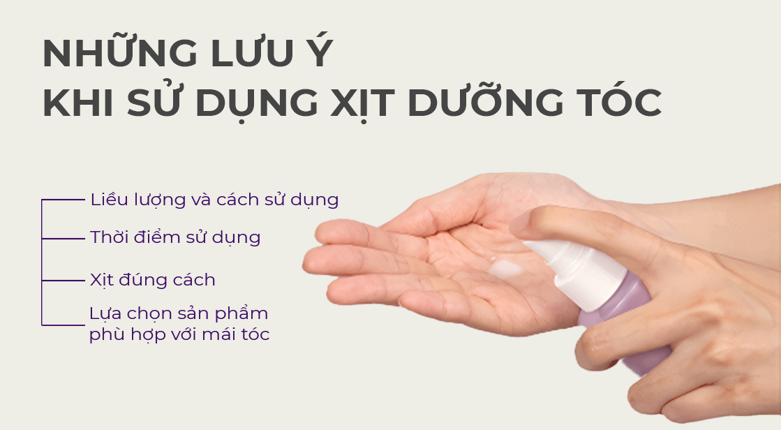 Những lưu ý khi sử dụng xịt dưỡng tóc