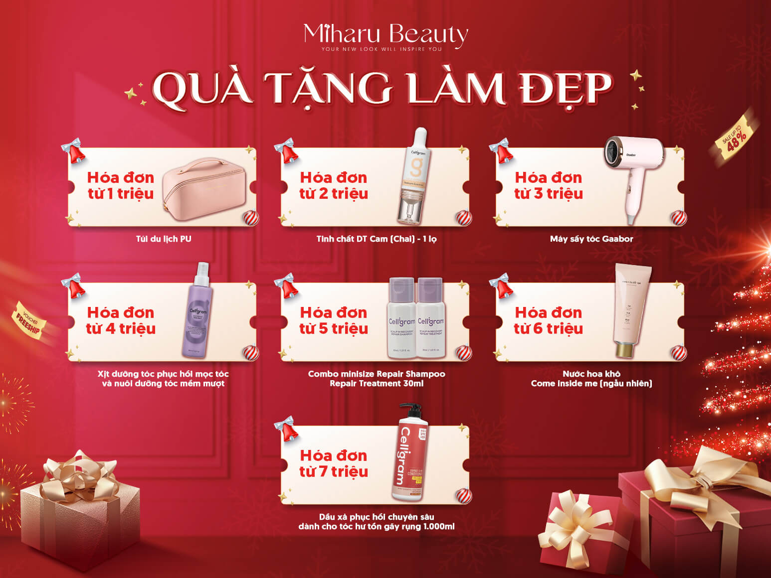 quà tặng theo đơn hàng tháng 12