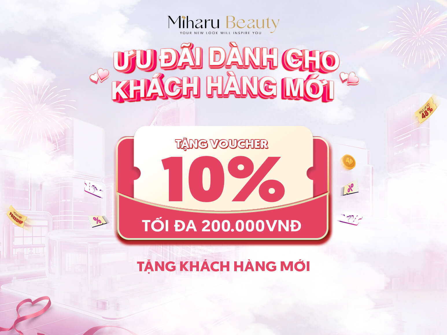 Tặng voucher cho khách hàng mới.