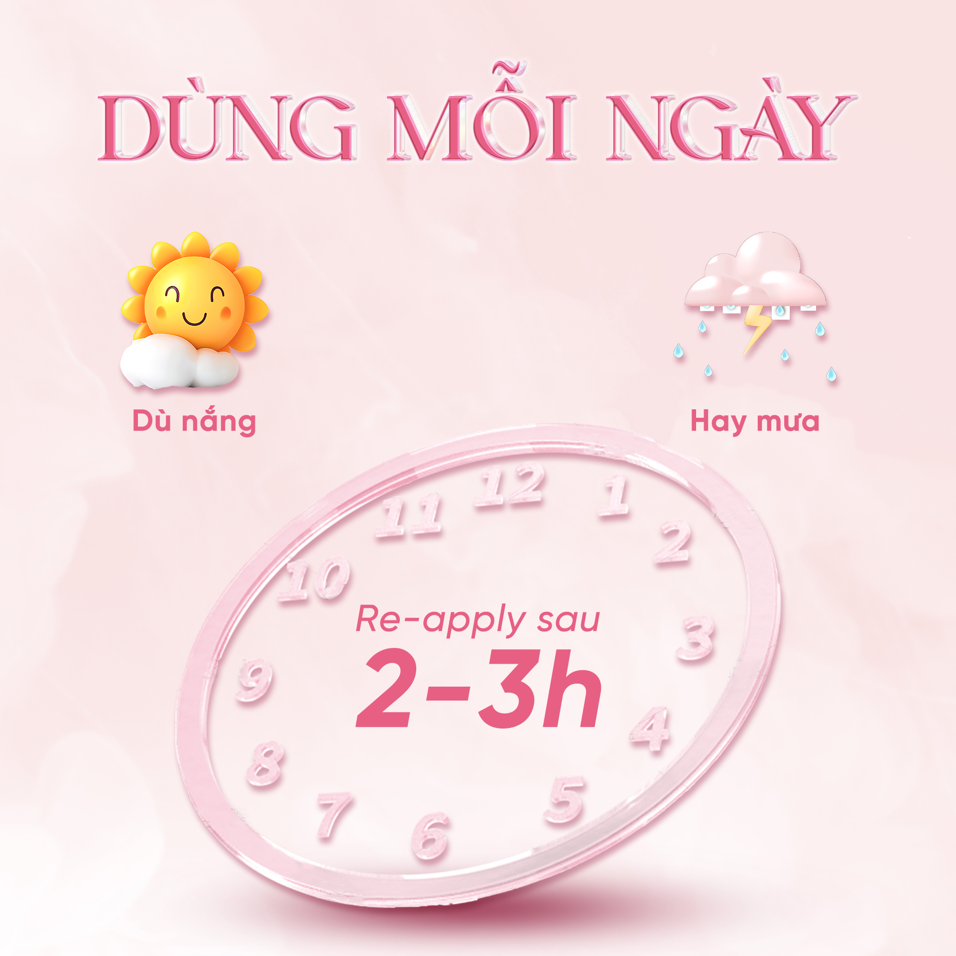 Cách bôi lại kem chống nắng