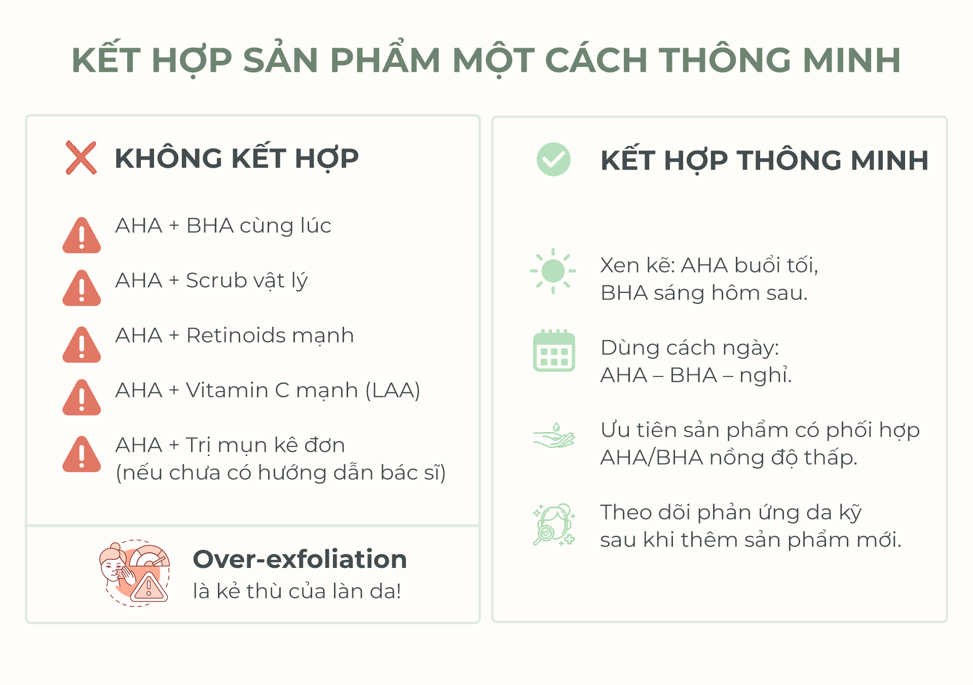 Không nên dùng AHA cùng lúc với retinoids