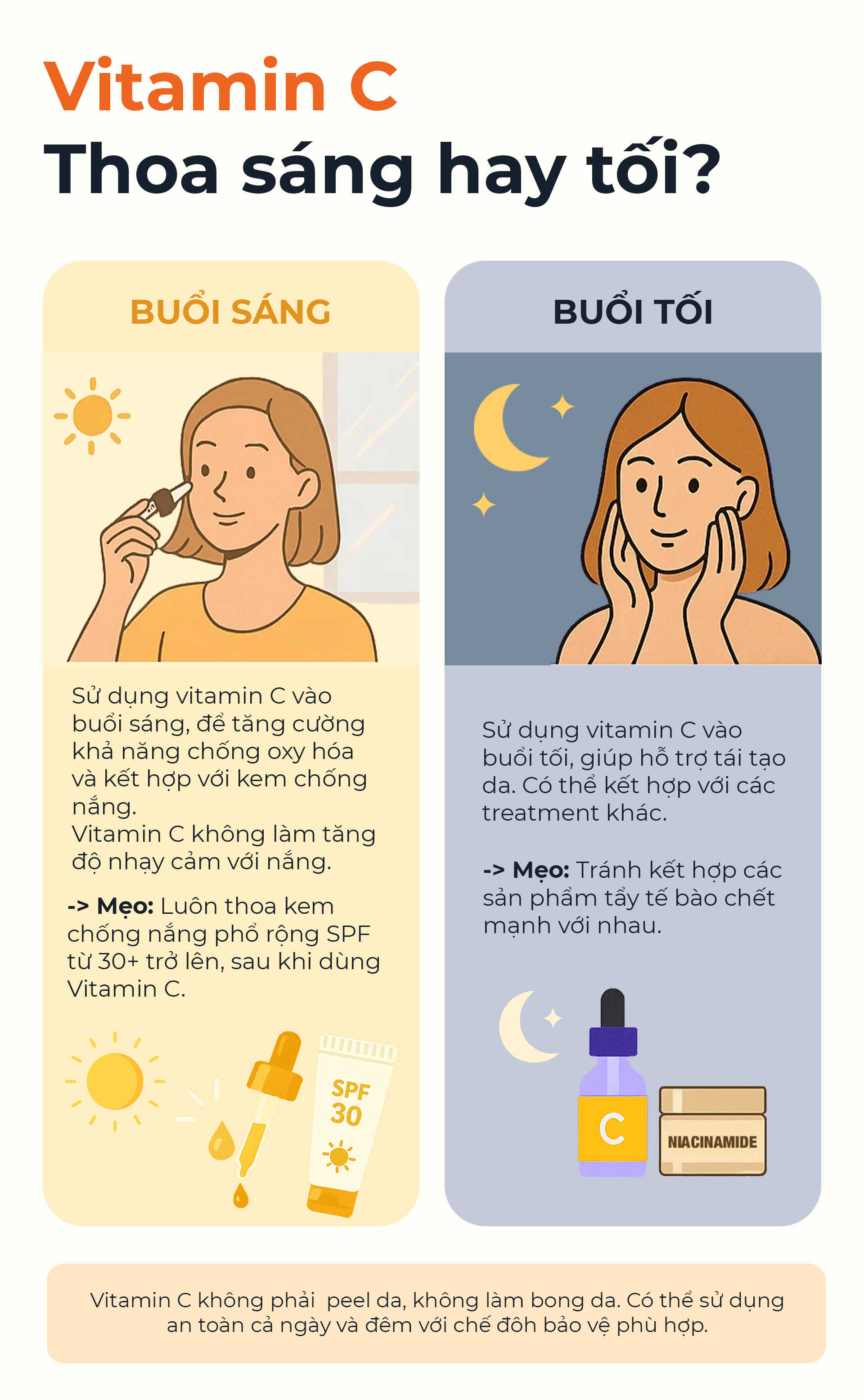 Thời điểm thoa vitamin C