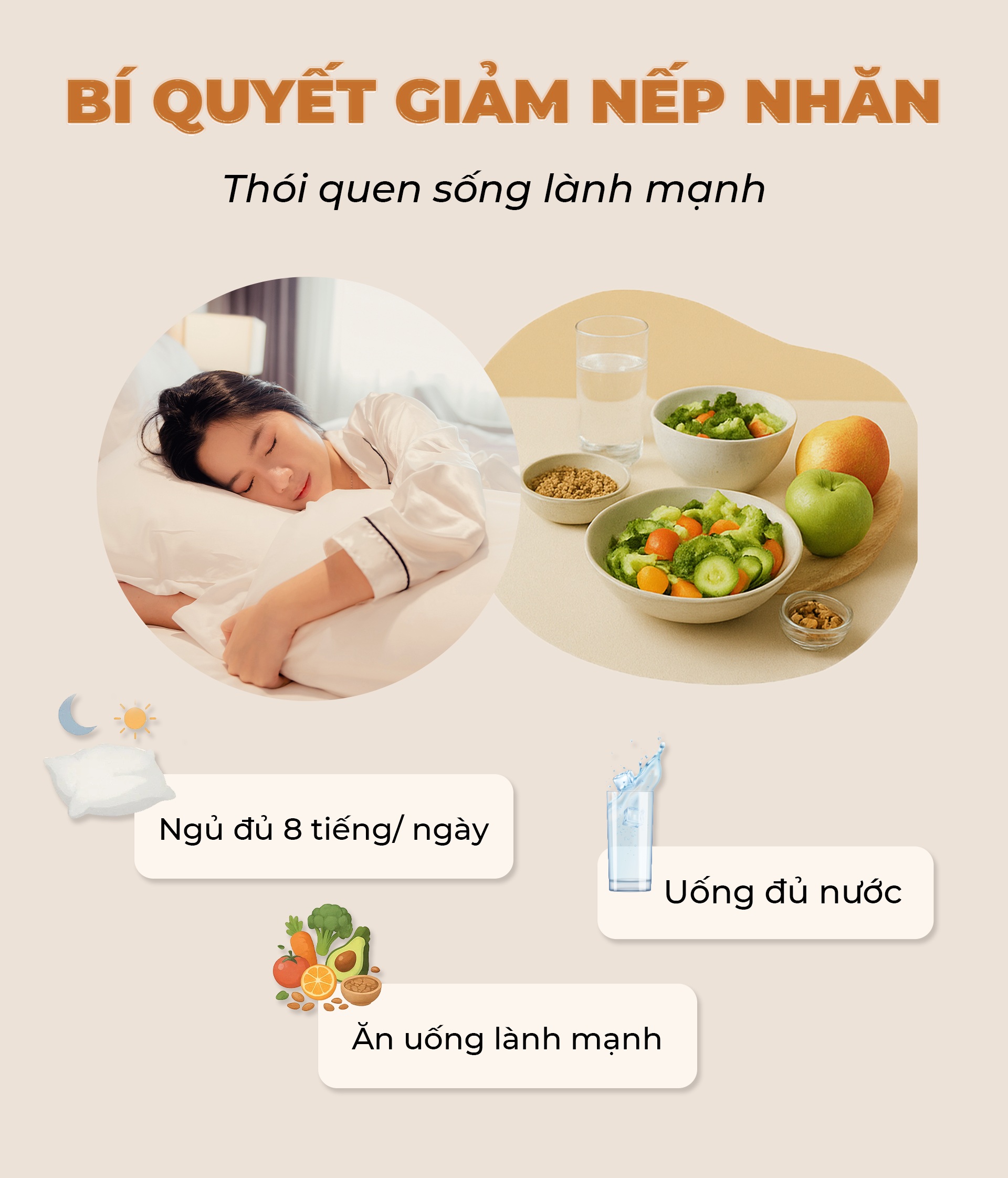 Bí quyết giảm nếp nhăn - Thói quen sống lành mạnh