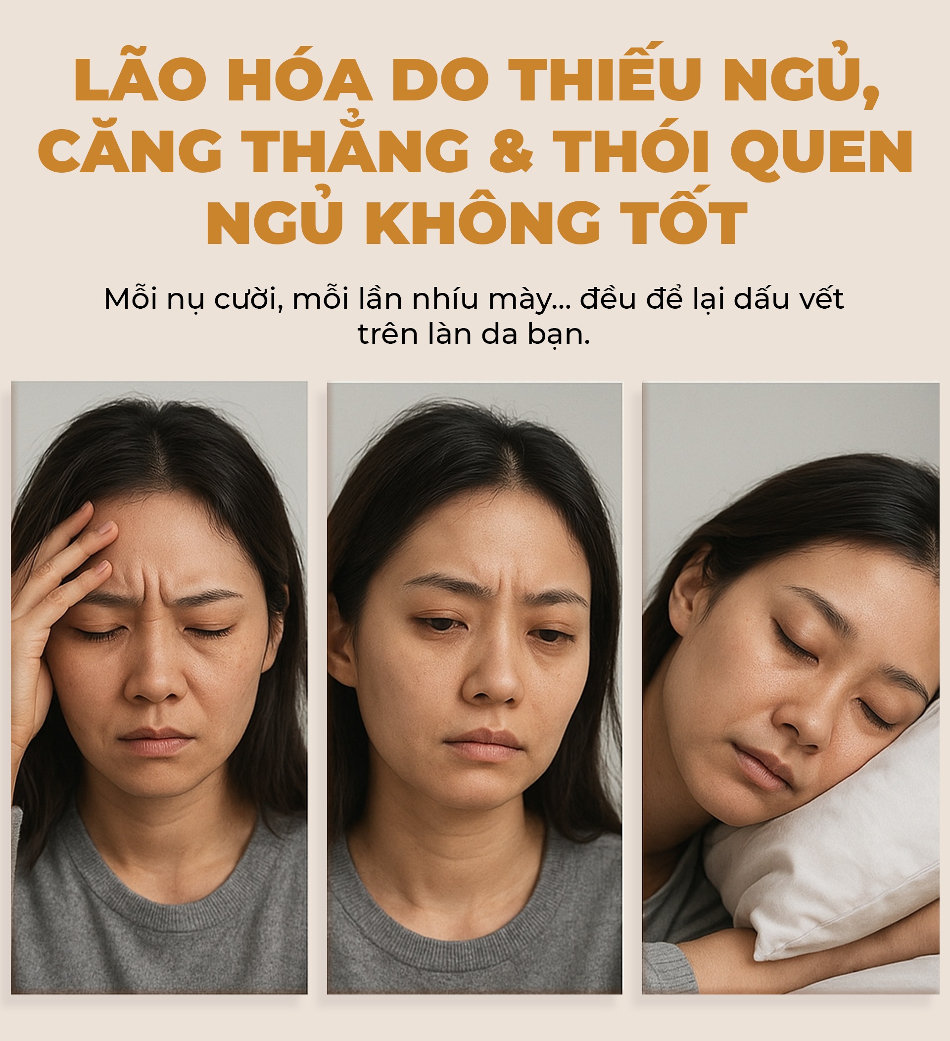 Lão hoá do thiếu ngủ, căng thẳng