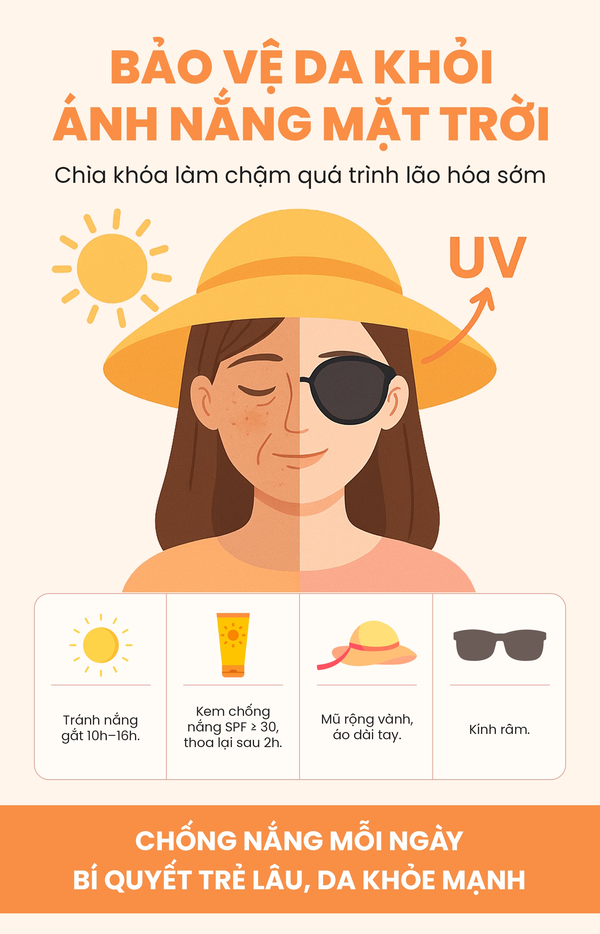 Bảo vệ da khỏi ánh nắng mặt trời