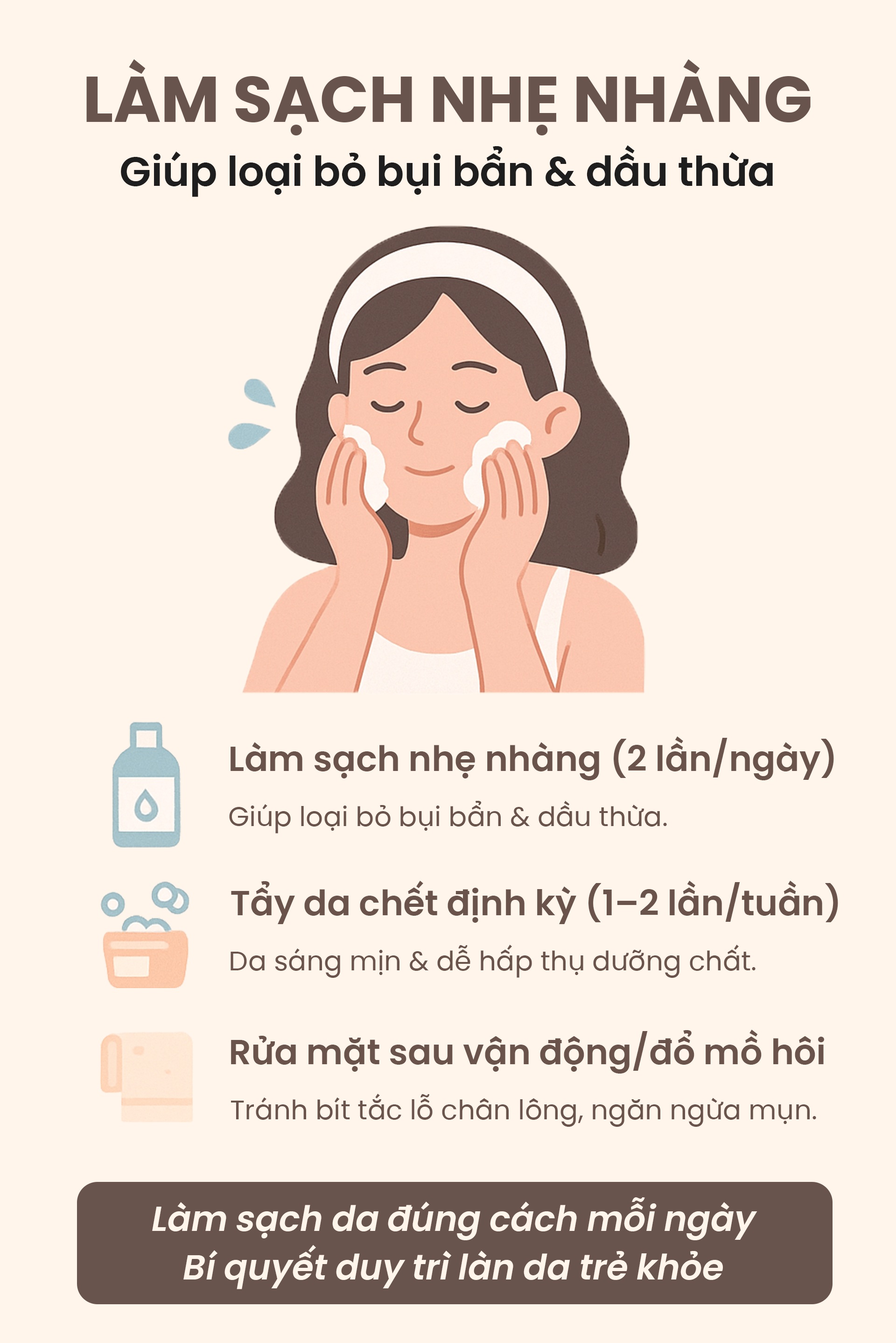 Làm sạch da nhẹ nhàng
