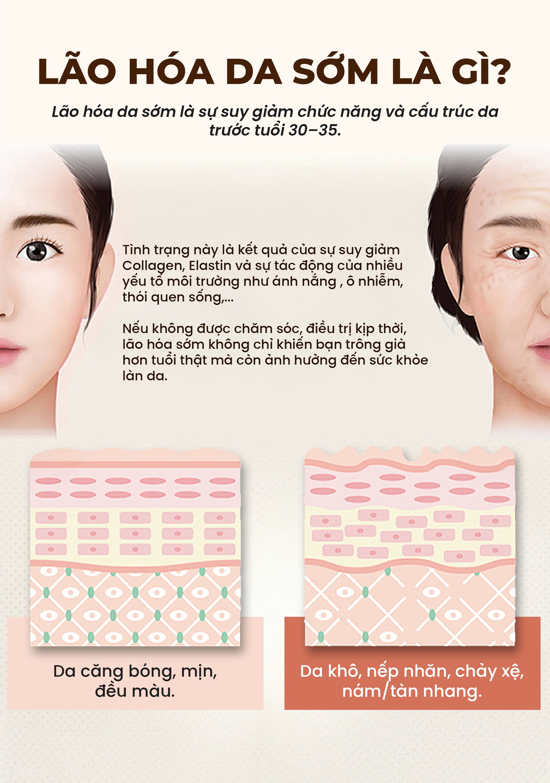 Lão hóa da sớm là gì