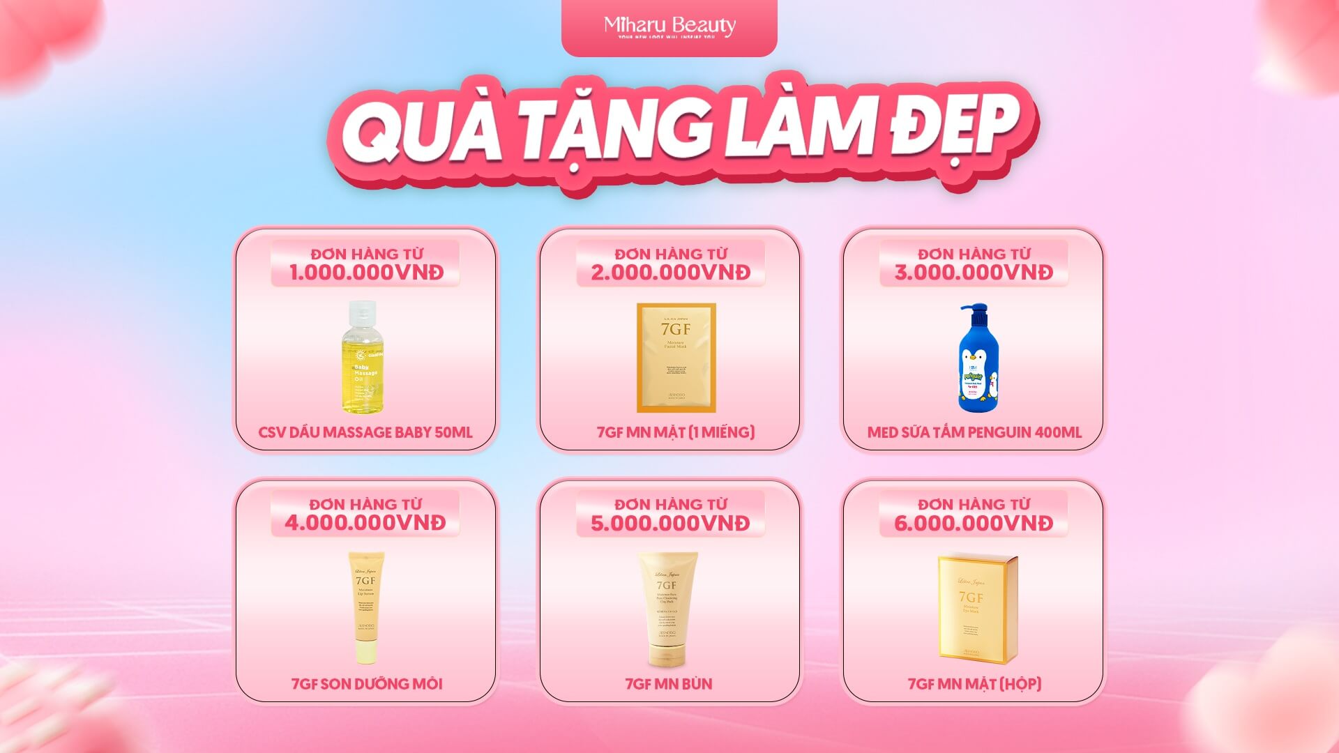 Quà tặng theo giá trị đơn hàng