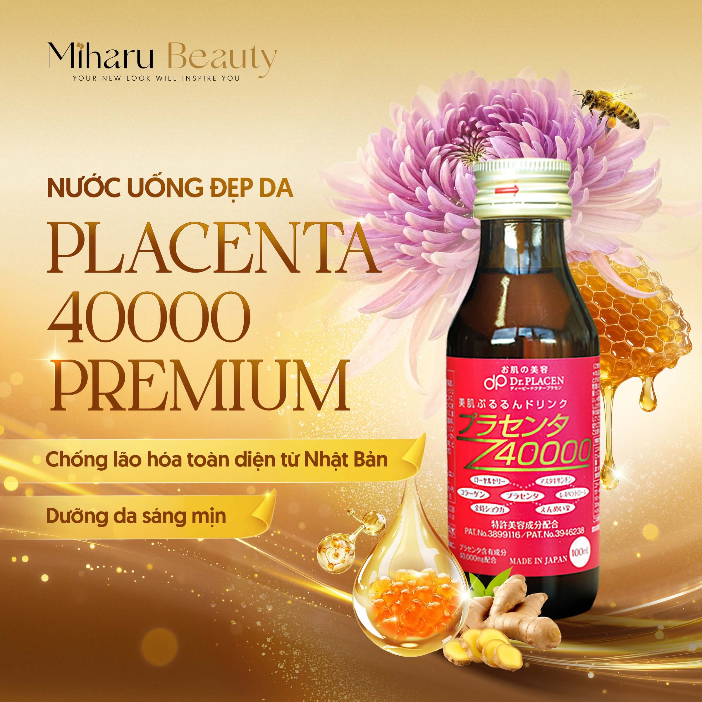Nước uống đẹp da Placenta 40000 Premium 100ml