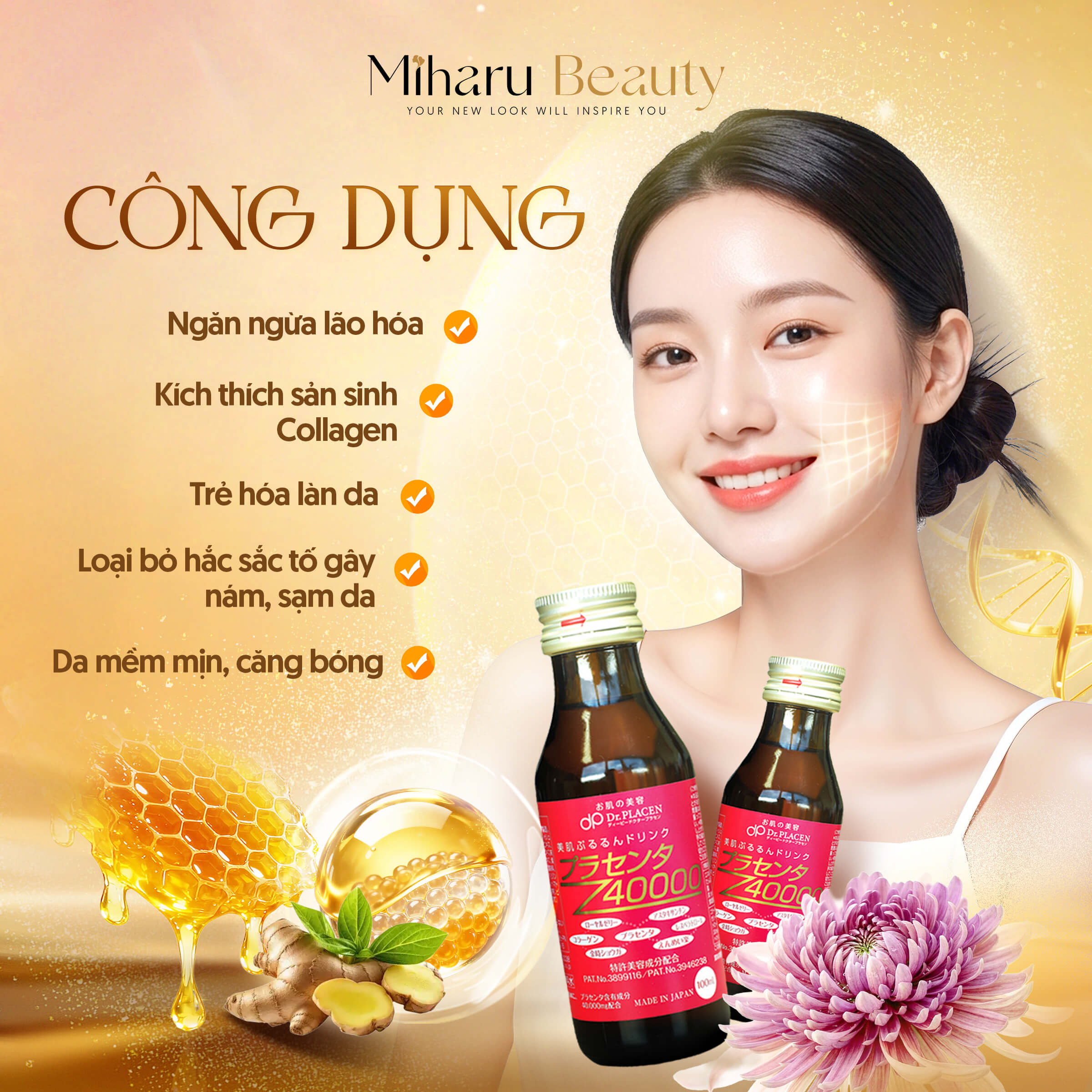 Nước uống đẹp da Placenta 40000 Premium 100ml